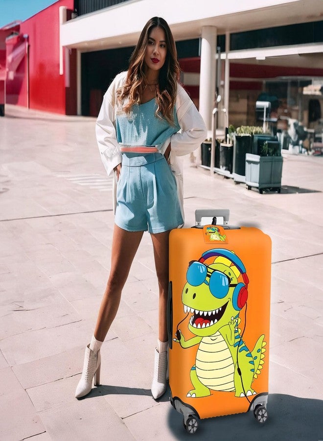 Tudguiloae Travel Luggage Cover, Dinosaur Theme Suitcase Cover Accessory Kit, Luggage Tag, Handle Wrap, Washable Suitcase Protector (25-28 inch, Green) - Image 5